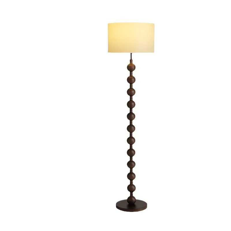 

French medieval wabi-**** wind floor lamp living room American retro solid wood high-end atmosphere lamp bedroom vertical