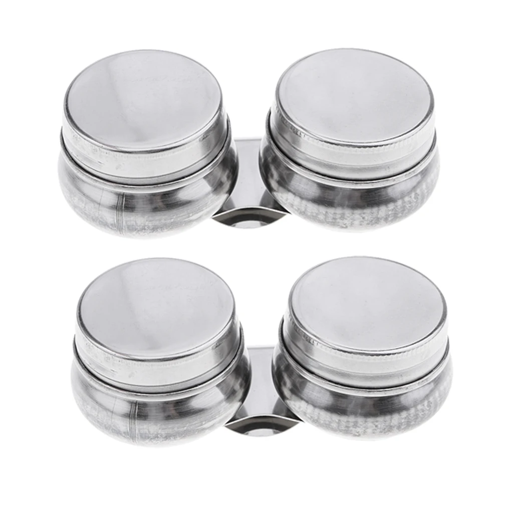 2 Sets Artists Oil Cup Clip Container Pot for Oil Mediums - With Lid - Lightweight Stainless Steel