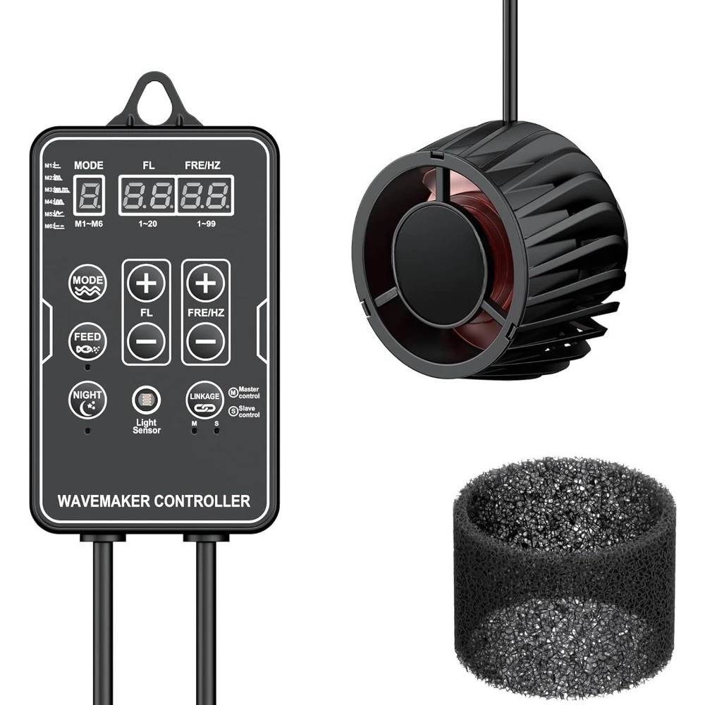 

Aquarium Wave Maker Powerhead 2100 GPH DC 24V Circulation Pump with Magnetic Mount for Freshwater Saltwater Fish Tank 30 to