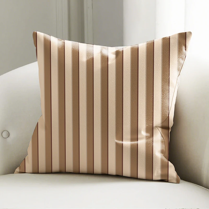 

Light Brown Striped Pillow Cover, Warm Vertical Stripe Cushion Case, Sofa Bedroom Home Decor Accent Pillow