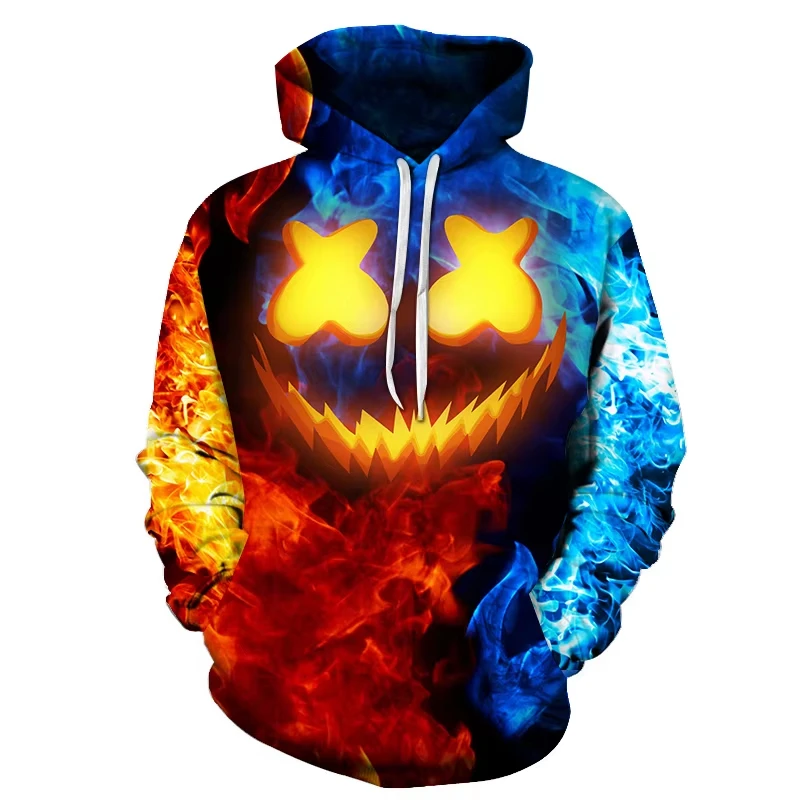 Śmieszne męskie Halloween uśmiechnięta twarz bluza z kapturem 3d drukuj męska bluza z kapturem odzież męska męskie bluzy oversize bluza z kapturem — zdjęcie 6