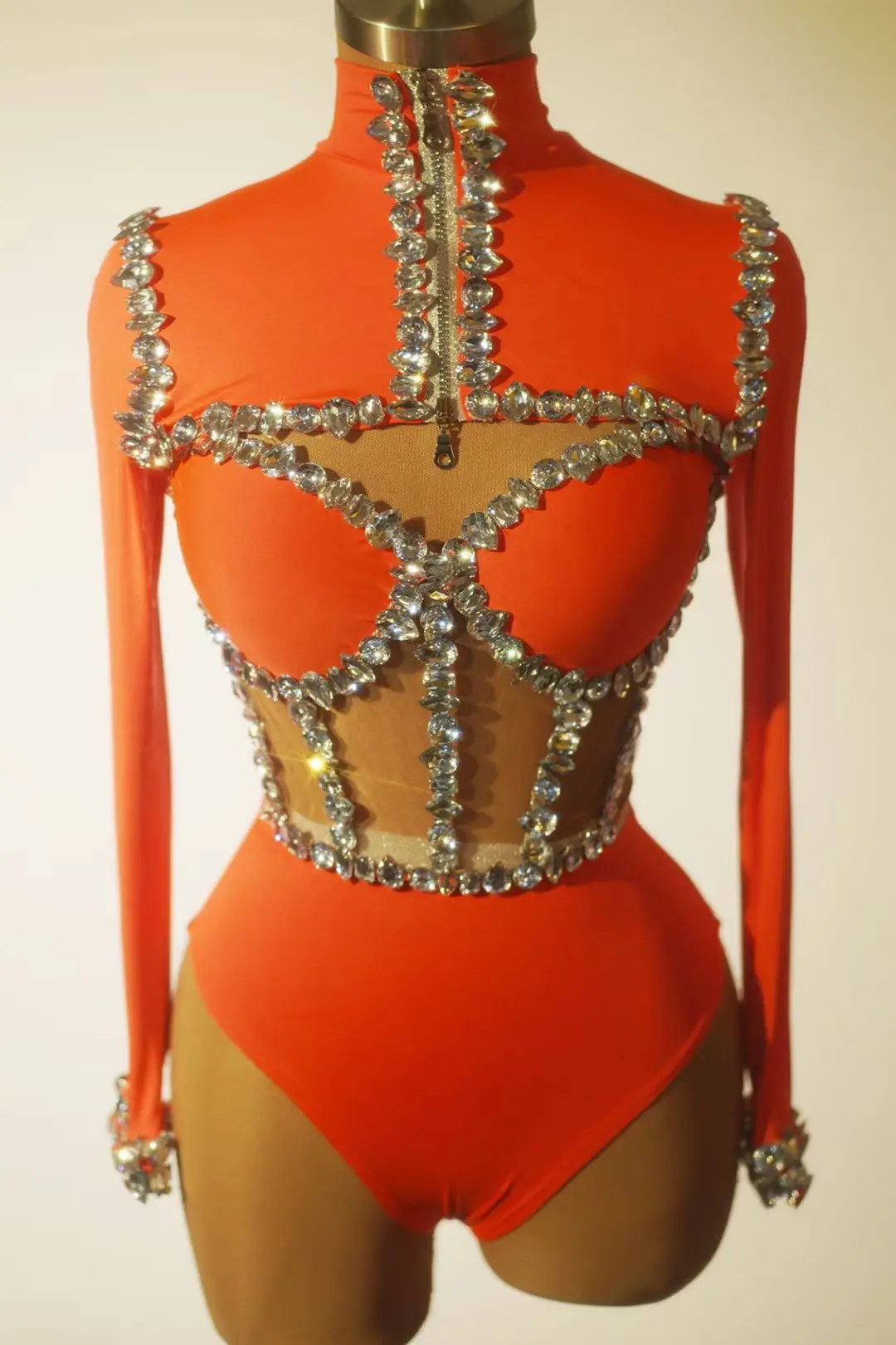 

Birthday Outfit Diamond bodysuit Evening Party Performance Costume Nightclub Singer Stage Wear festival clothing