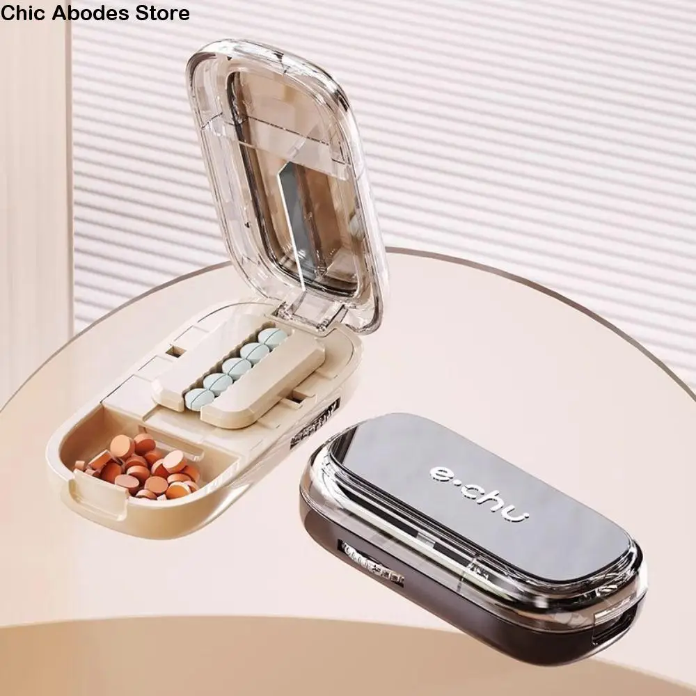 

Precise Cutting Portable Pill Cutter Adjustable Dustproof Medicine Divider Case Large Capaity Detachable Daily Tablet Splitter