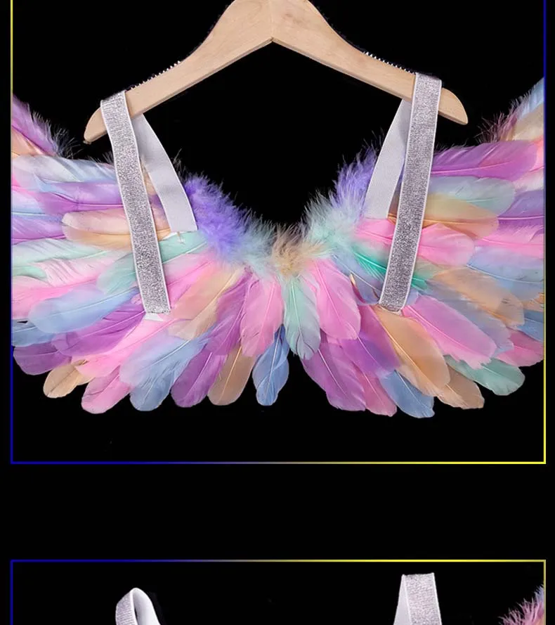 Pink White Adult Children LED Glow Light Angel Feather Wing Costumes Birthday Party Gift Show  Wall Halloween Wedding Festival