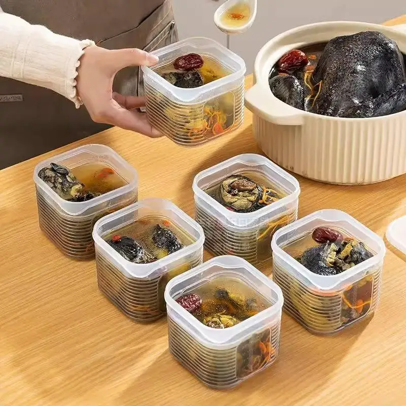 Food Storage Container With Lid Vegetable Fruit Fresh-keeping Box For Refrigerator Kitchen Spice Seasoning Storage Jar【Homeclub】