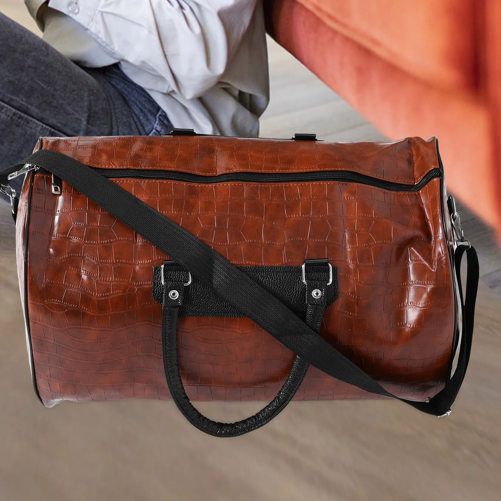 PU Business Travel Bag Large Capacity Multifunctional Organizer Casual Handbag Sturdy Portable Outdoor Travel Bag