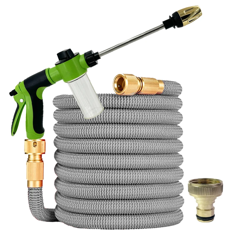

Шланг для мойки автомобилей и полива с распылителем, 1 шт., гибкий, расширяемый, высокого давления, для чистки автомобилей
