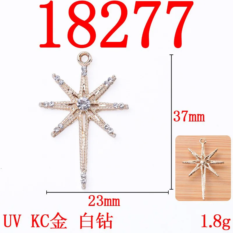 New DIY handmade bracelet necklace color retention pendant fashion inlaid pearl rhinestone star moon alloy accessories