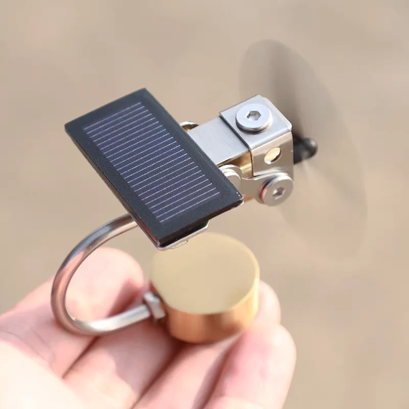 

Solar Powered Car Rotating Decor Metal Model Fan Blade Creative Auto Interior Ornament