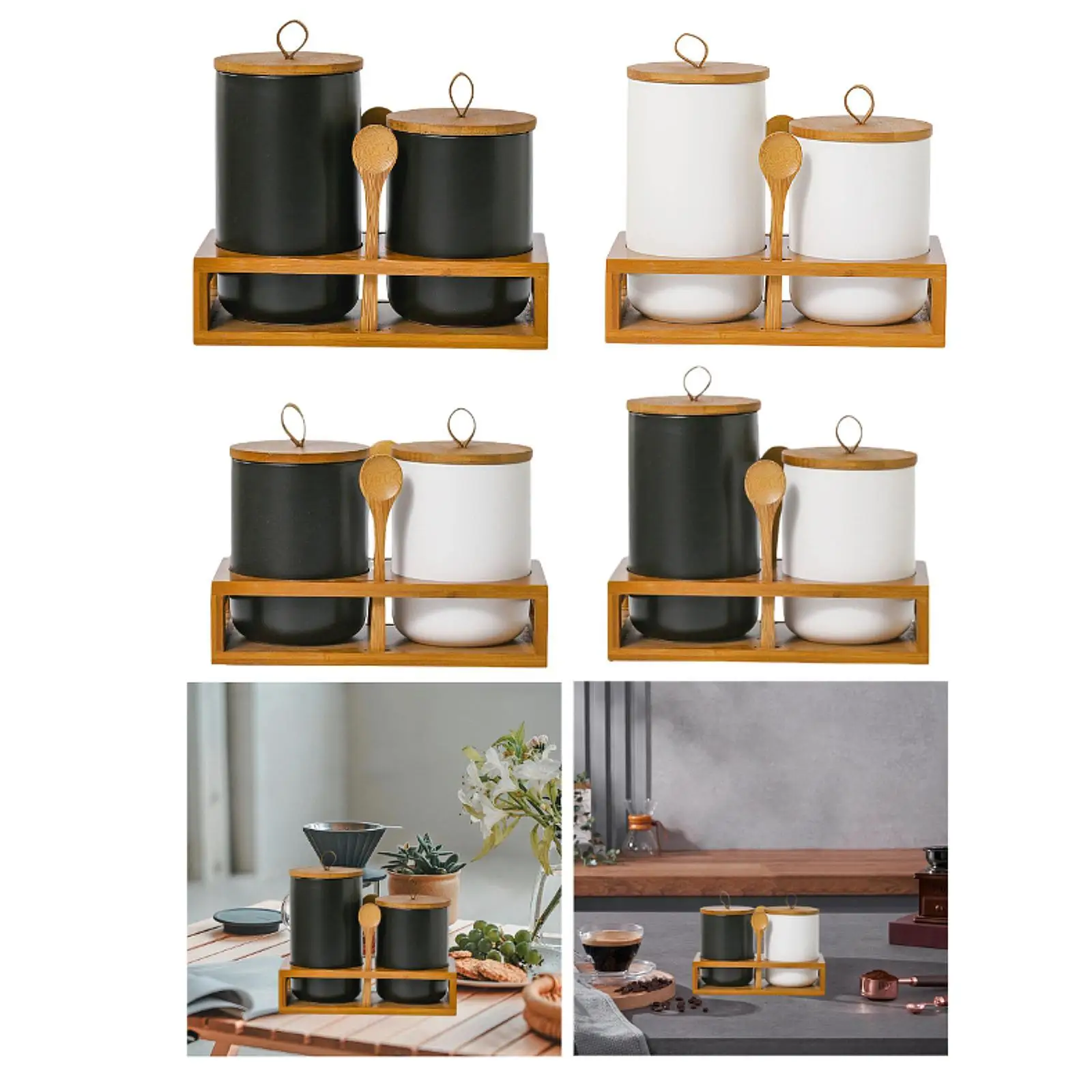 

2Pcs Airtight Kitchen Canisters Coffee Bean Storage Container for Tea Cereal