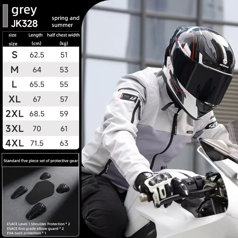 SCOYCO Motorcycle Jacket Summer Mesh Breathable Reflective Motorbike Jacket Men Women CE Level Anti-fall Rider Clothing Jacket