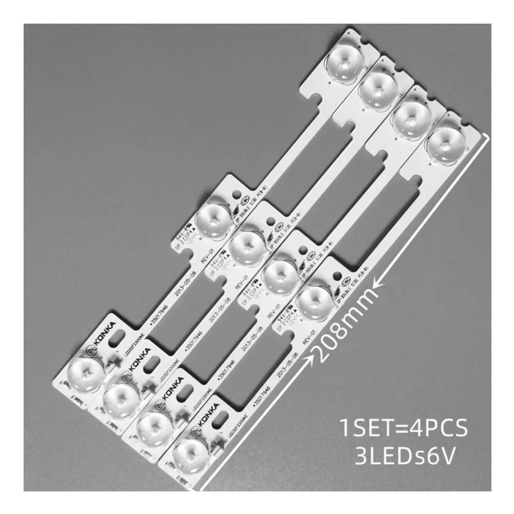 

New Kit 4 PCS 3LED 6V 208mm LED backlight strip for KONKA LED32F2300NE LED32F2300FX 35017946 35017947