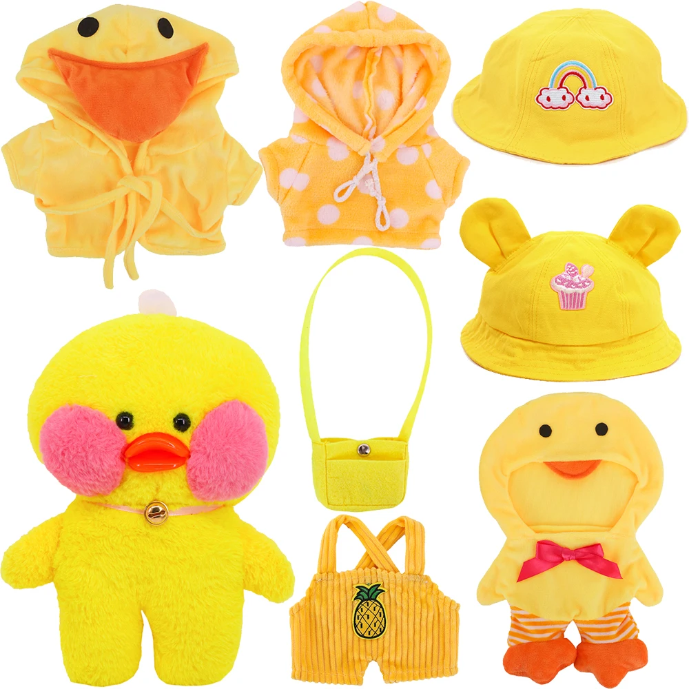 Yellow Doll Clothes Dress Sweater Hat Uniform Fit 30cm Lalafanfan Cafe Duck Doll Children's Toy Girl Gift Duck Doll Accessories