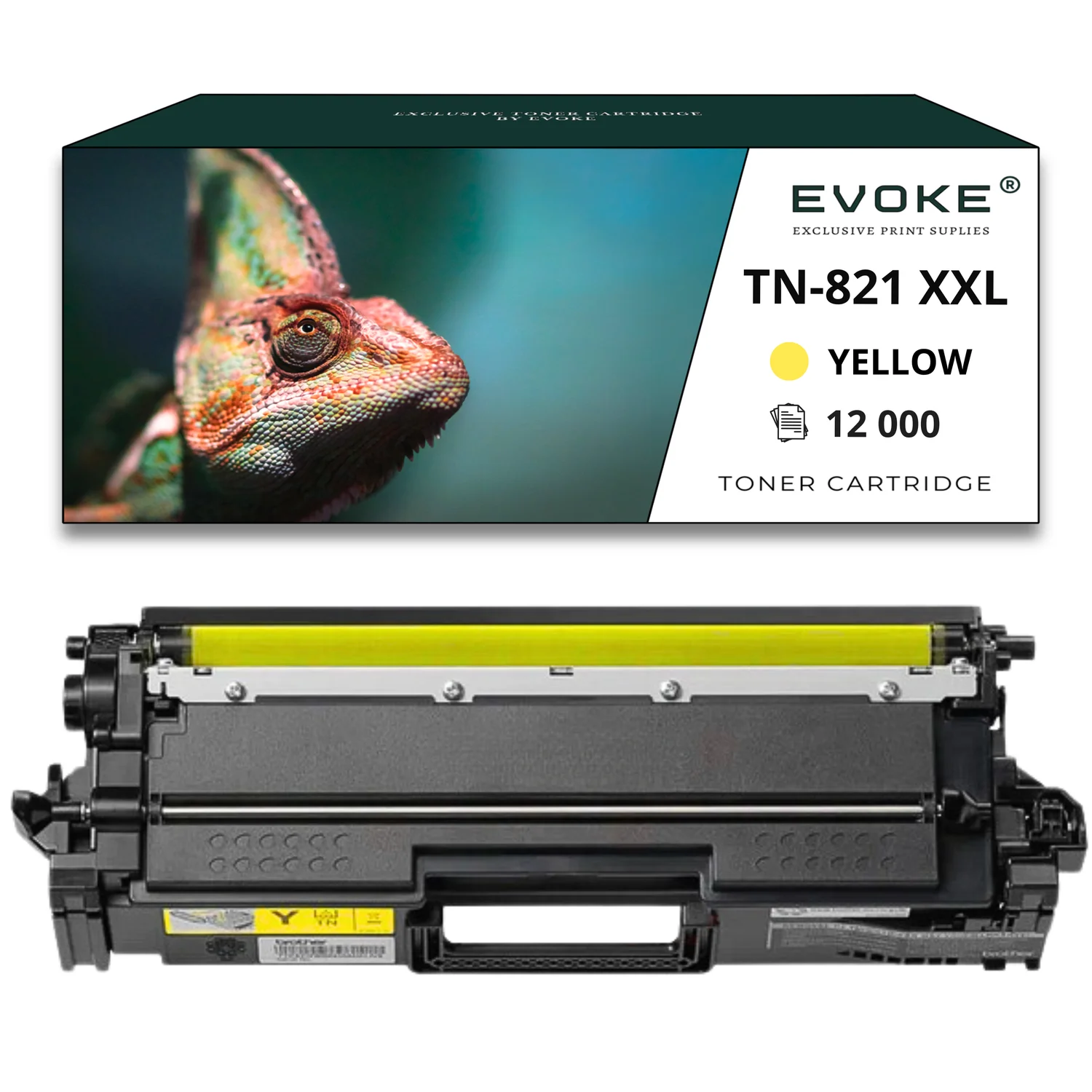 Evoke Compatibele Toner voor Brother Tn-821Xxly Tn821Xxly Tn-821 XXL Tn821 XXL Geel 12000 Pagina's Mfc-L9630Cdn Hl-L9470Cdn L9670Cdn L9430