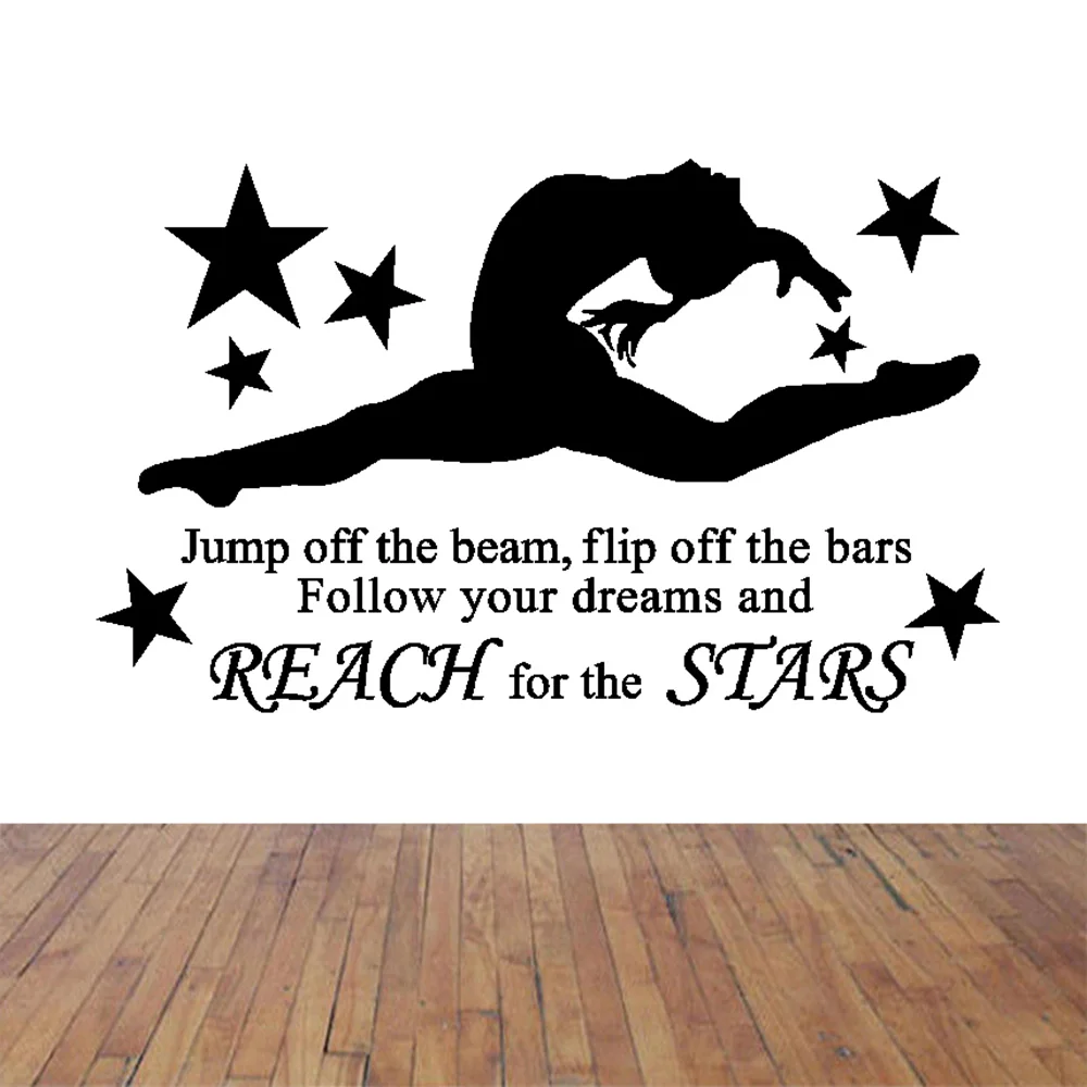 57X97cm GYMNAST GYMNASTIC GIRLS Wall Art Sticker Decal Home DIY Decoration Decor Wall Mural Removable Bedroom Decal Stickers