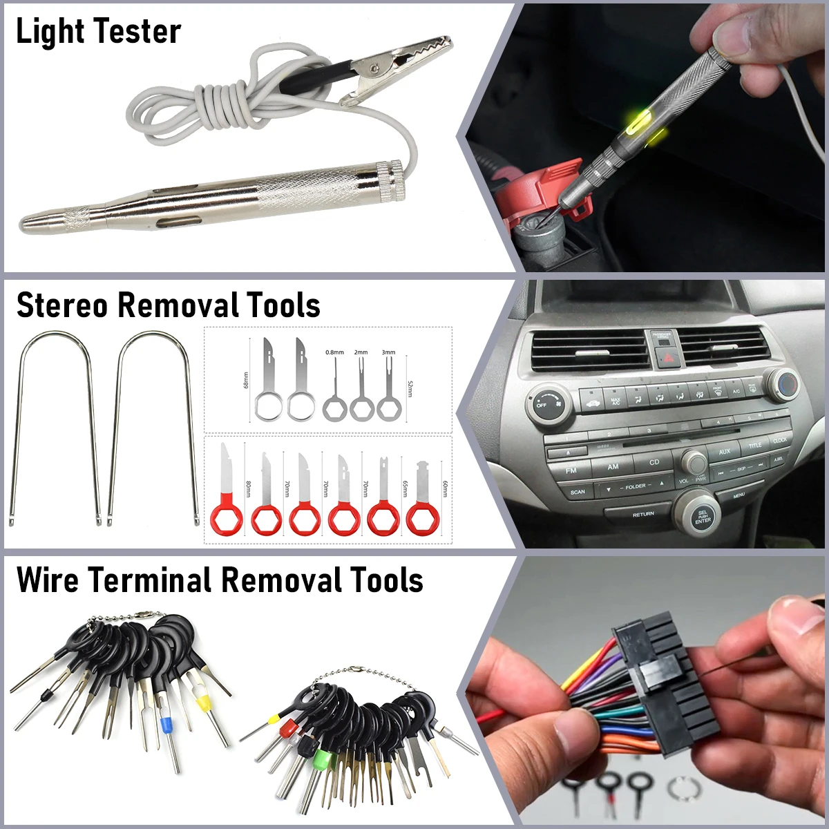 Juego de Herramientas de desmontaje de coche, Kit de reacondicionamiento estéreo de DVD, Panel de embellecedor Interior, herramienta de extracción