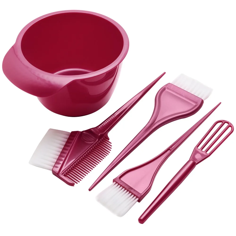5pcs/set Professional Premium Salon Hair Dye Kit Tail Comb Bleaching Hair Coloring Brush and Bowl Set Durable Applicator Tools - Image 5