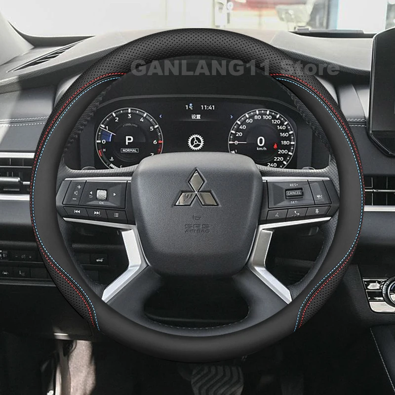 

Leather Car Steering Wheel Cover For Mitsubishi Outlander ASX 2012-2023 Auto Steering Wheel Mitsubishi Outlander Accessories