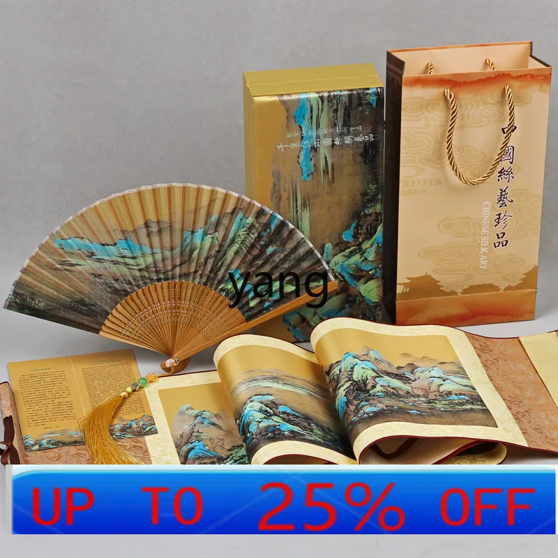 lmm Thousand Miles of Jiangshan Map Silk Scroll Painting Traditional Characteristic Craft Gifts