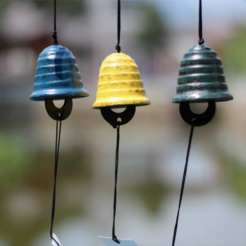 Japanese Wind Chimes Cast Iron Feng Shui Wind Bells Good Luck Hanging Pendant Indoor Outdoor Temple Home Garden Decoration