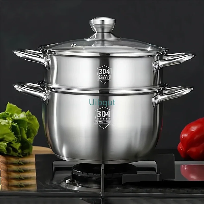 20-24CM thick soup pot 304 stainless steel steamer Congee Noodle Soup Pot Small boiling pot For gas induction cookers hotpot