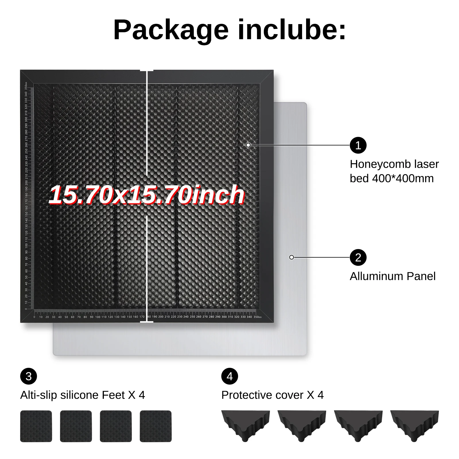 LASER TREE Laser Honeycomb Working Plate For K1 Laser Engraving Cutting Machine  Co2 CNC DIY Laser Equipment Part Size 400x400mm