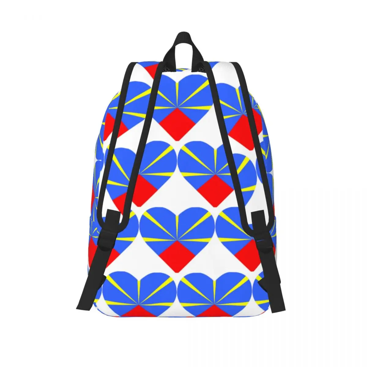 974 Tas Ransel Bendera Pulau Reunion Tas Buku Anak Kapasitas Besar Tas Sekolah Tas Bahu untuk Pria Wanita