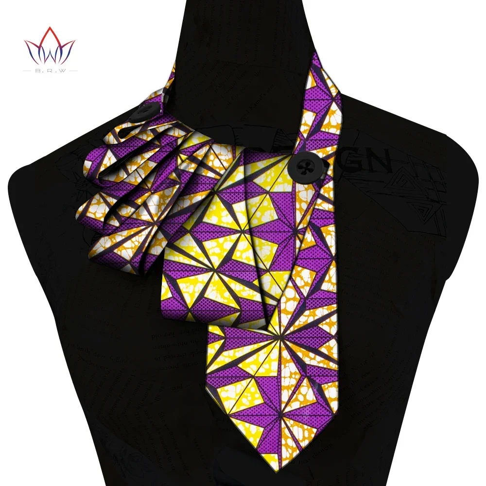 Bintarealwax New Necklace Bazin Riche African Fabric Handmade Accessories False Collar Personalized Custom Gift WYb581