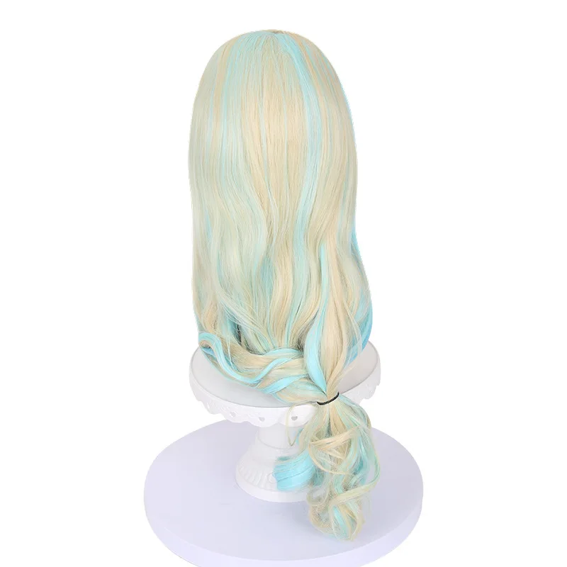 Steamy North Star peruca longa ondulada de dois tons de cor mista com parte superior de couro cabeludo realista