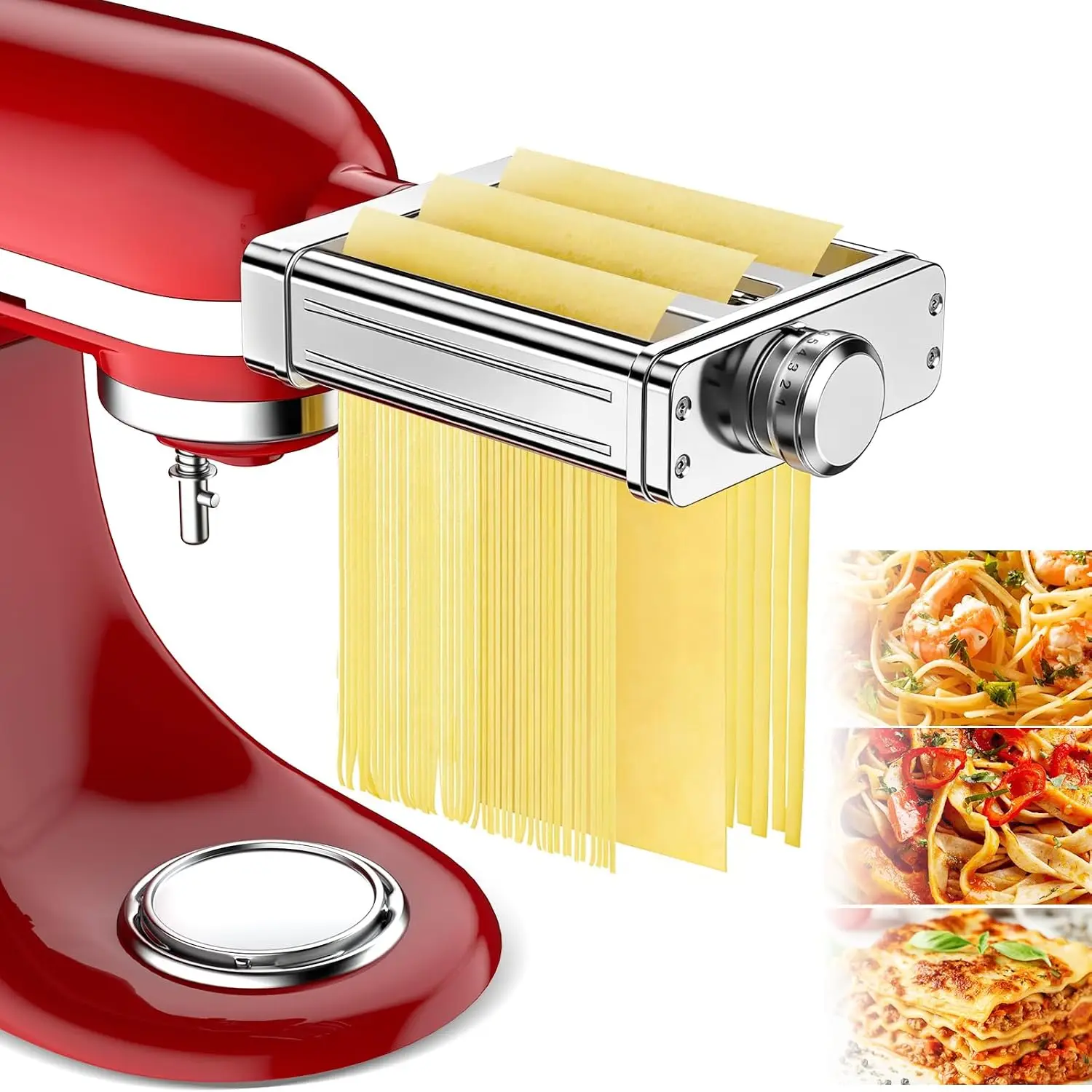 3 In1 Pasta Attachment Stand Mixer 8 Thickness Settings Pasta Maker Included Pasta Roller Spaghetti Fettuccine Cutter Accessorie