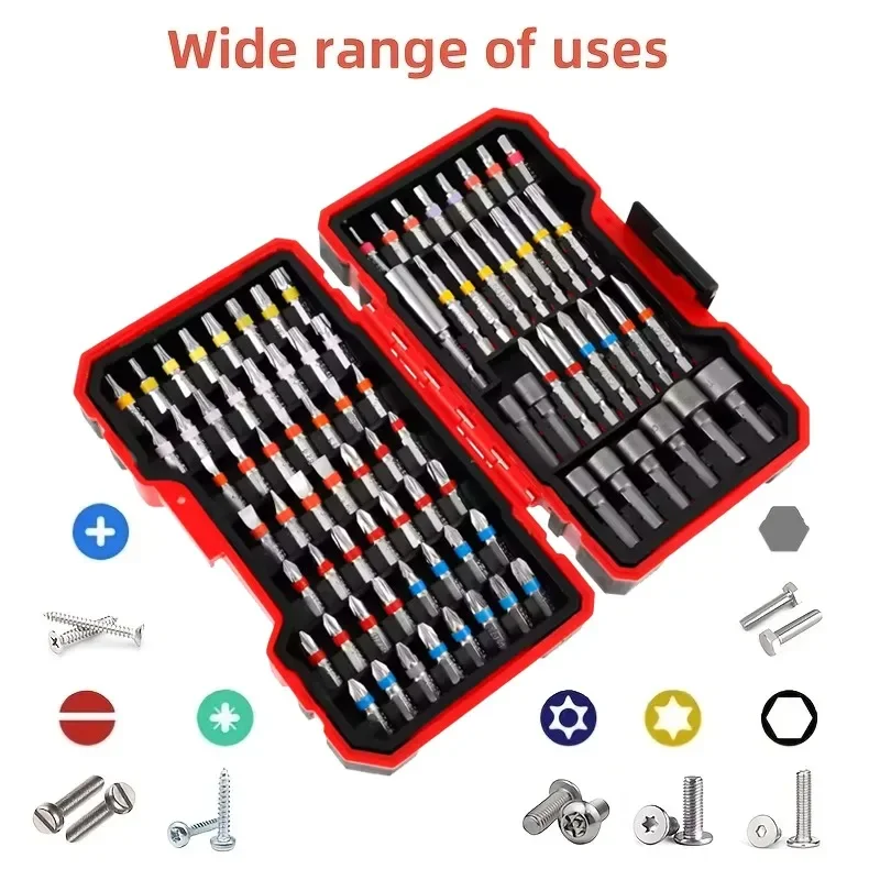 83Pcs S2 Steel Impact Screwdriver Bit Set Magnetic Nut Driver Cross Slotted Hex Torx Star Bits with Storage Case