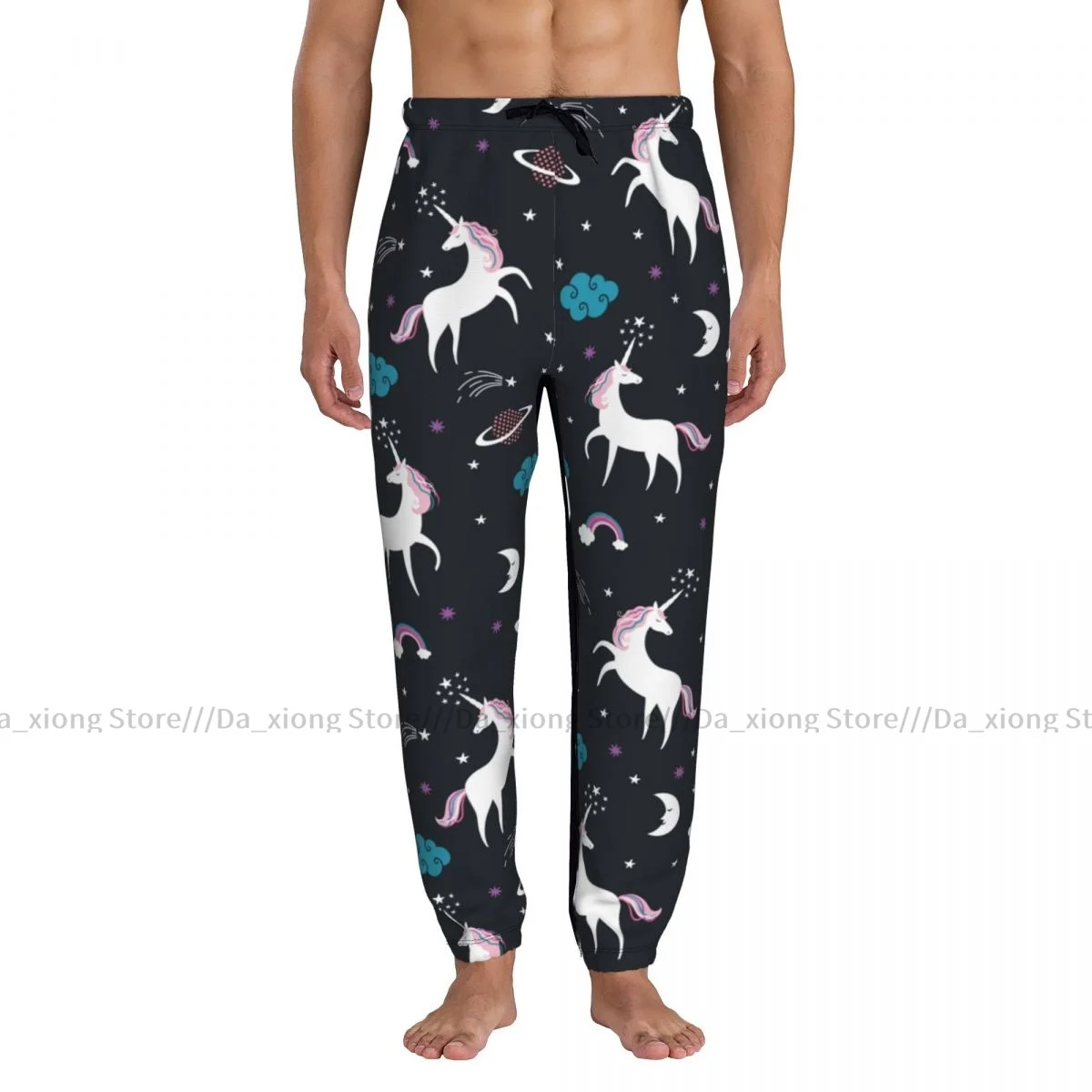 Men Joggers Pants Unicorns And Space Man Sweatpants Streetwear Casual Mens Pants