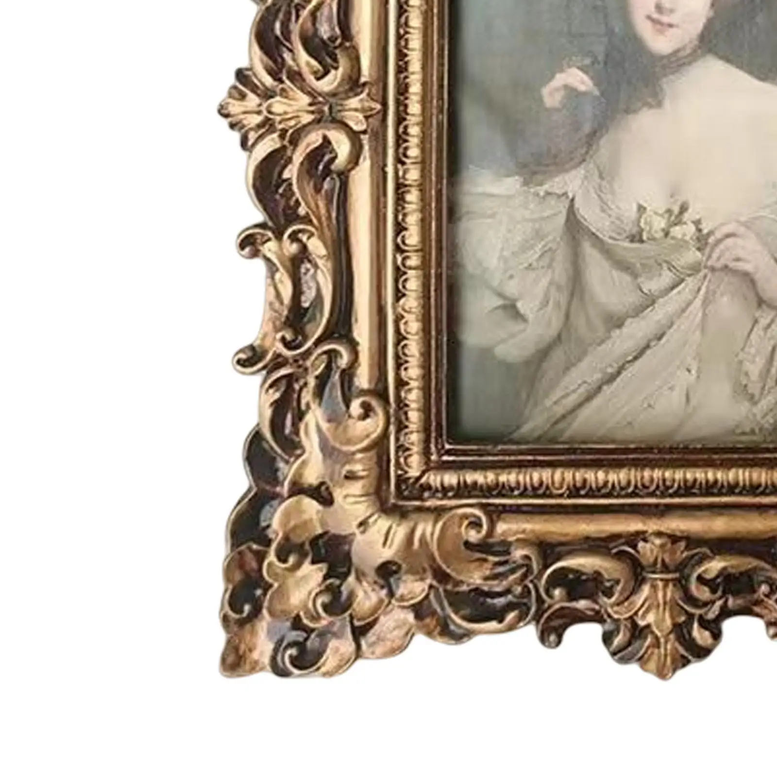 Antique Resin Photo Frame 4x6inch Picture, Wall Desktop European to Display