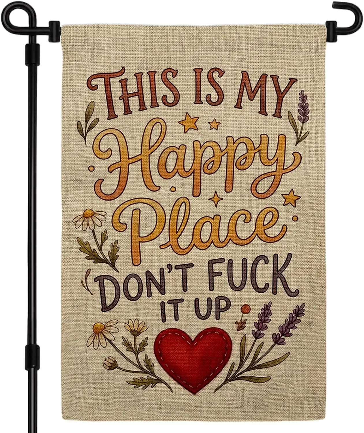 Funny Garden Flag 12x18 Inch Double Sided Thick Burlap Outdoor Flag, Hilarious Quote Yard Decoration for Outside Clearance,  kkz