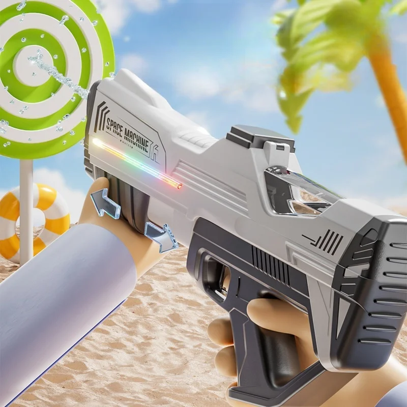 مسدس مياه كهربائي عالي السعة مسدس مياه أوتوماتيكي بالكامل مصباح LED مضيء للصيف في الهواء الطلق لعبة اللعب على الشاطئ هدية #3