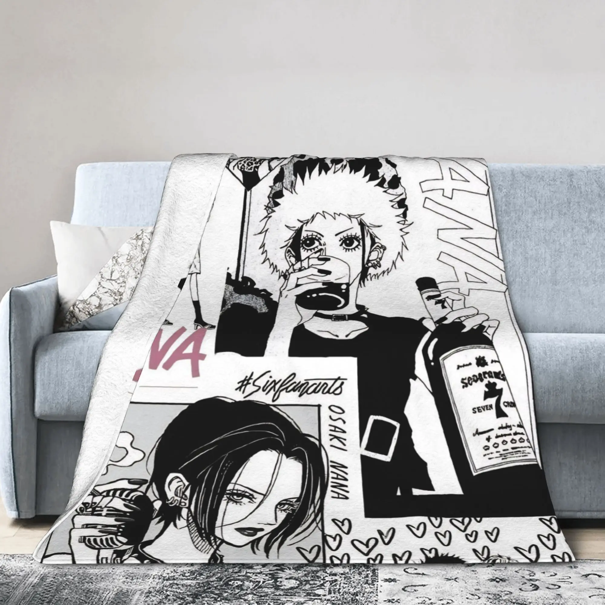 Nana Hachi  Manga Wool Blanket Anime Fashion Throw Blanket for Home 150*125cm Bedspreads