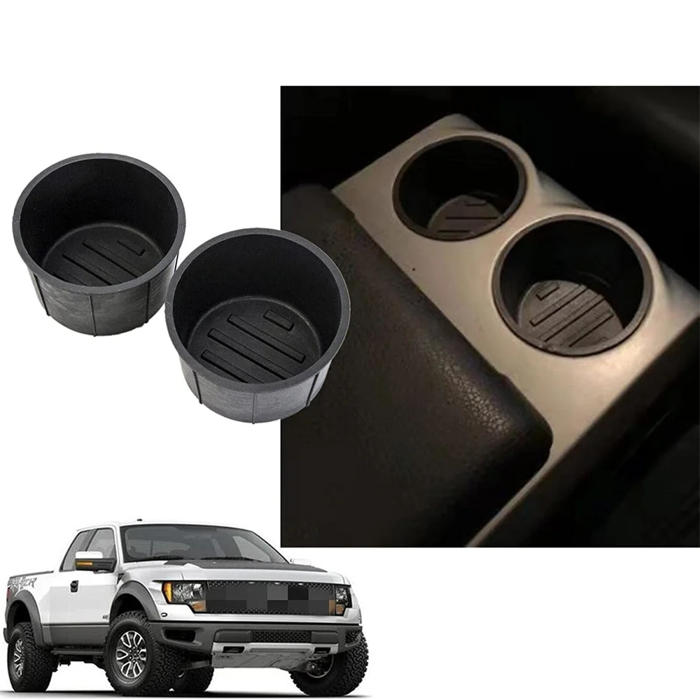 1pair Drink Cup Holder Insert Car Storage Organizer Box for Ford F150 2009-2014 Rear Center Console Left Right