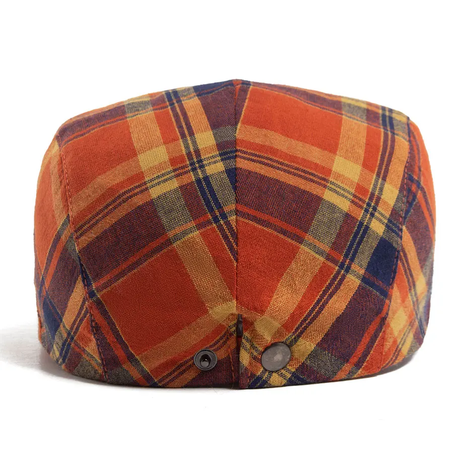 Thin Plaid Beret Women Men Fashion Vintage Visor Hat Casual Female Newsboy Caps Retro Flat Cap For Summer Spring Autumn New