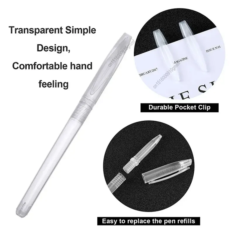 10/20/30/50/100Pcs Set Empty Transparent Gel Ink Pen Handle Shell Office School Writing Stationery Accessories No Refills