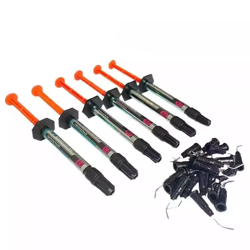 NEW 2gx6 Syringes Dental Flowable Filling Restorative Material  Com Flow A2 A3 NanoHybrid Teeh Repair Korean Dentistry