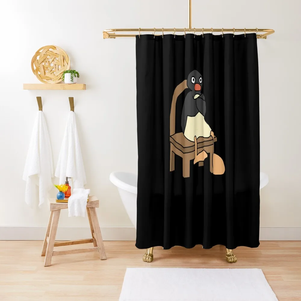 

Angry Pingu Shower Curtain Funny Shower Bathroom Fabric Curtain