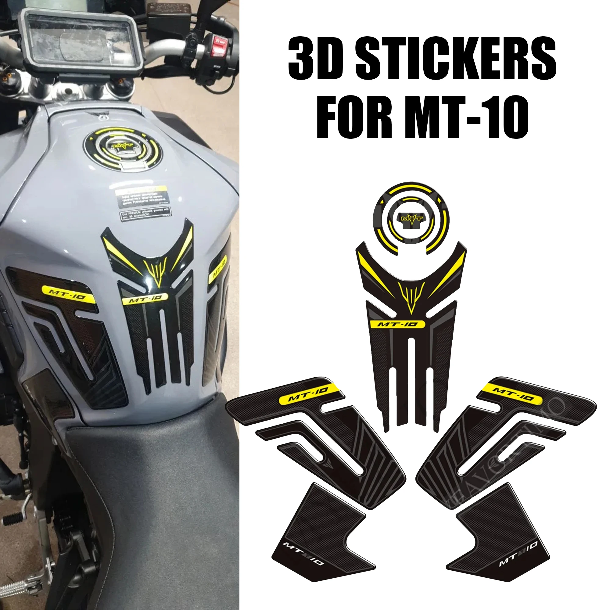 For Yamaha mt10 tank pad FZ10 FZ MT - 10 SP Decals Grips Gas Fuel Oil Kit Knee Protector Hyper Naked Bike Motorcycle Stickers