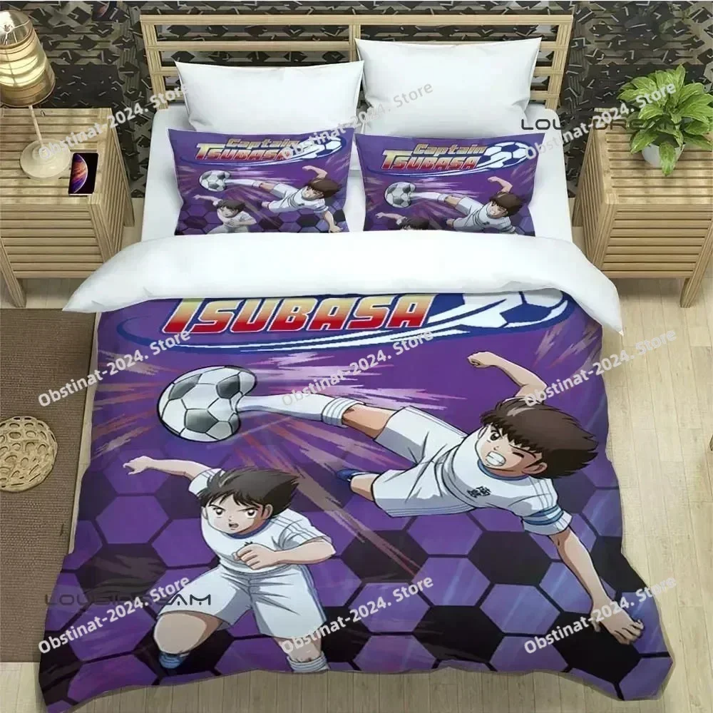 Captain Tsubasa Cartoon Printed Bed Set Duvet Cover Pillowcase Bedding Set Bed Linen Sheet Quilt Cover Full luxury birthday gift