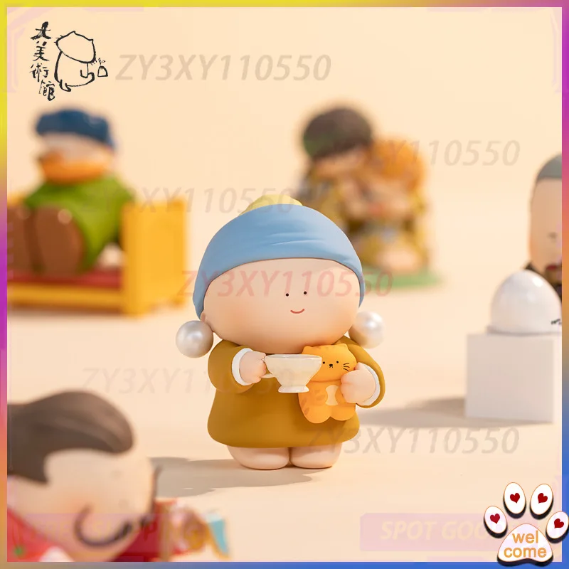 

New Grand Art Museum Grand Artist Series Blind Box Pearl Earrings Girl Mona Lisa Handmade Creative Desktop Ornament Children Toy