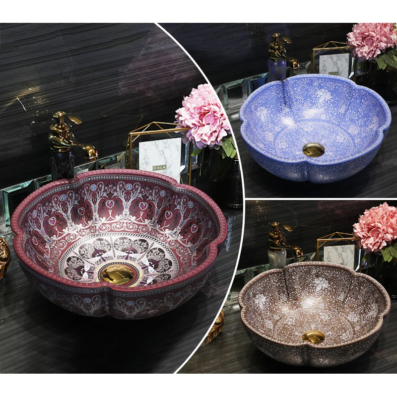 

Керамический умывальник Цзиндэчжэнь, умывальник, нефритовое дерево, серебряный цветок, алмазная картина