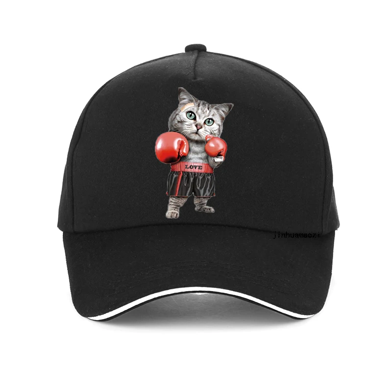 

Summer fun men women Baseball cap cool Boxing cat 3D print Dad hat boxing gloves cat funy hip hop cap casual Outdoor sports cap