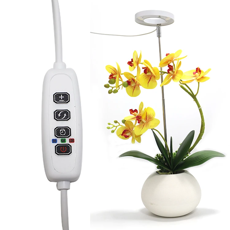 Angle Ring 3/9/12H Timer  LED Plant Grow Light Dimmable Spectrum Indoor Tabletop Grow Light Countertop Plant Growth Lamp