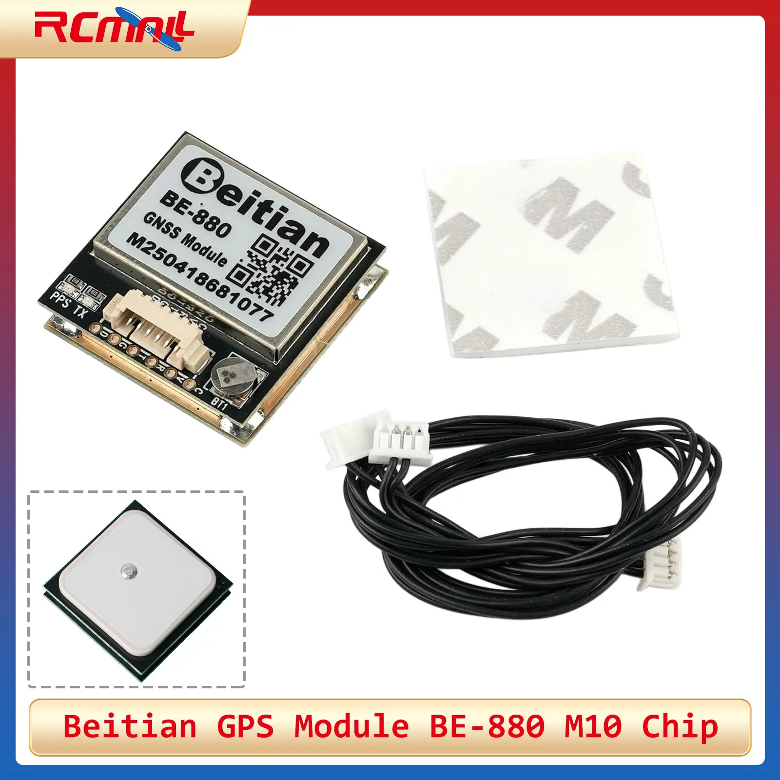 

BEITIAN BE-880 GPS Module M10050 GPS+GALILEO Ultra-low Power GNSS Receiver with Compass for Vehicle Drones Position