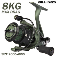 BILLINGS Spinning Reel,5+1 BB Ultra Smooth Powerful Spinning Fishing Reel With Aluminum Spool,17.6LBs Max Drag,5.2:1 Gear Ratio