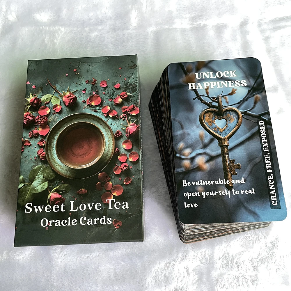 Sweet Love Tea Oracle Cards 12x7cm 78-cards Prophecy Tarot Deck Keywords in Box 400 GSM Paper English Version Taro